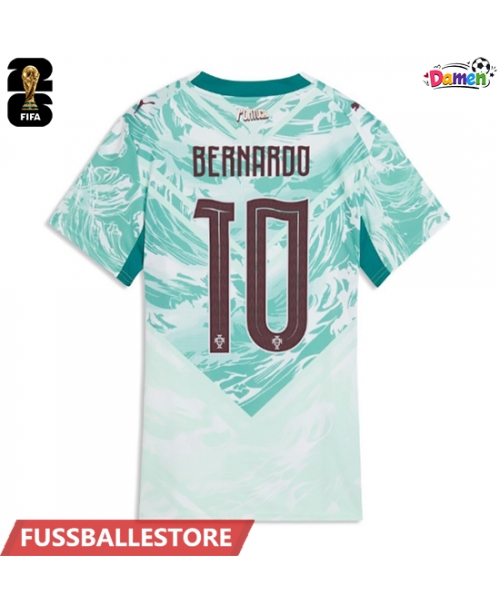 Günstige Portugal Bernardo Silva #10 Auswärtstrikot Damen WM 2026 Kurzarm